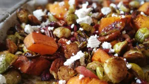 Spruitjes en pompoen uit de oven
