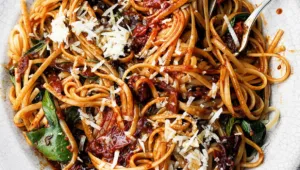 Fettuccine met pittige cherrytomatensaus