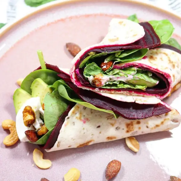 Biet-geitenkaas wrap