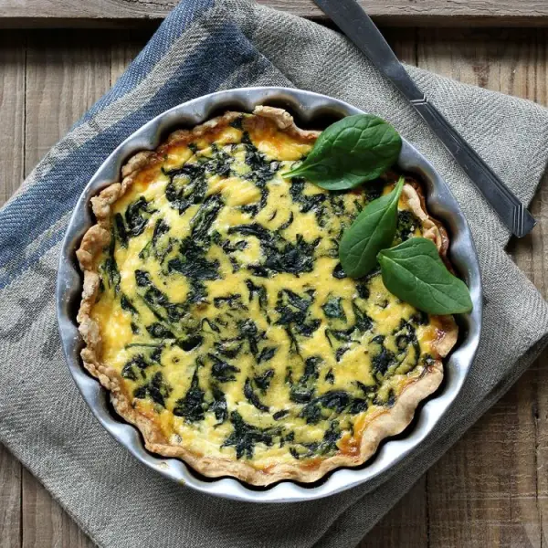 Quiche met ricotta en spinazie