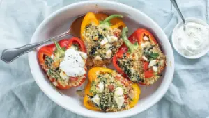 Gevulde paprika's met couscous