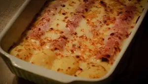 Witlofrolletjes met aardappelpuree en gepaneerde kipfilet