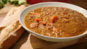 Spaanse linzensoep met chorizo