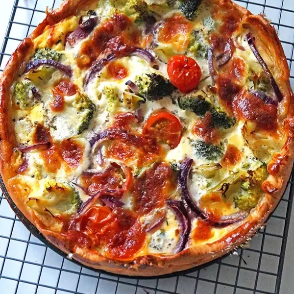 Vegetarische quiche met broccoli