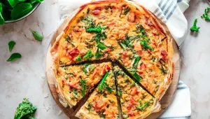 Quiche met zalm en broccoli
