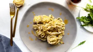 Tagliatelle met venkel, ricotta en chili-olie