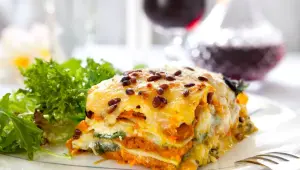 Pompoenlasagne met buffelmozzarella