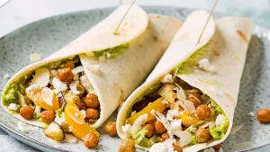 Wraps met geroosterde kikkererwten