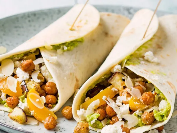 Wraps met geroosterde kikkererwten